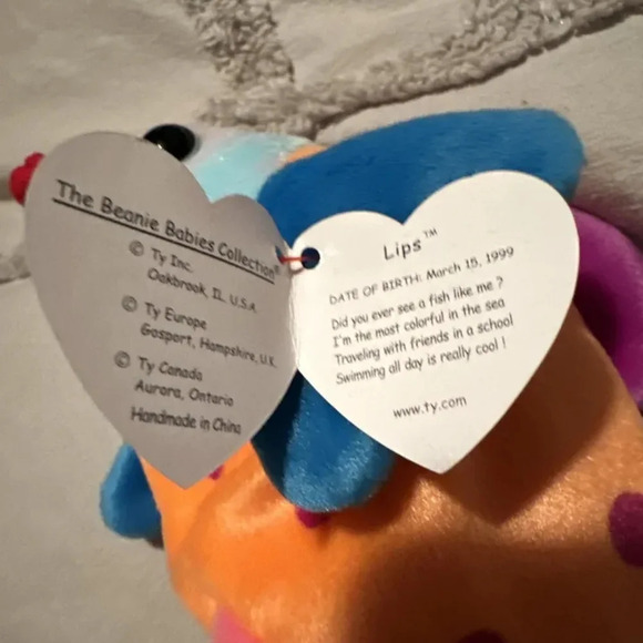 1999 Ty Beanie Baby Lips the Fish with tag - Picture 4 of 8
